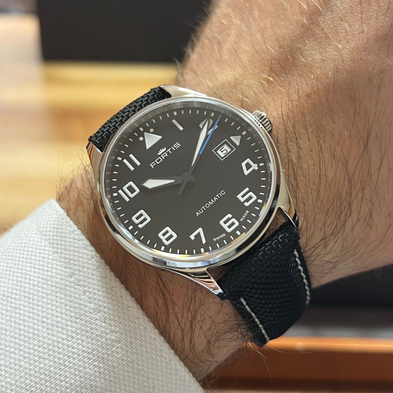 Fortis Orologi: Fortis Watch Pilot Classic Date Full Set 902.20.41LP – Usato da Carouge GE venduto da Watchaser 3