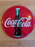 Coca-Cola Blechschild rund rot gebrauchter Zustand