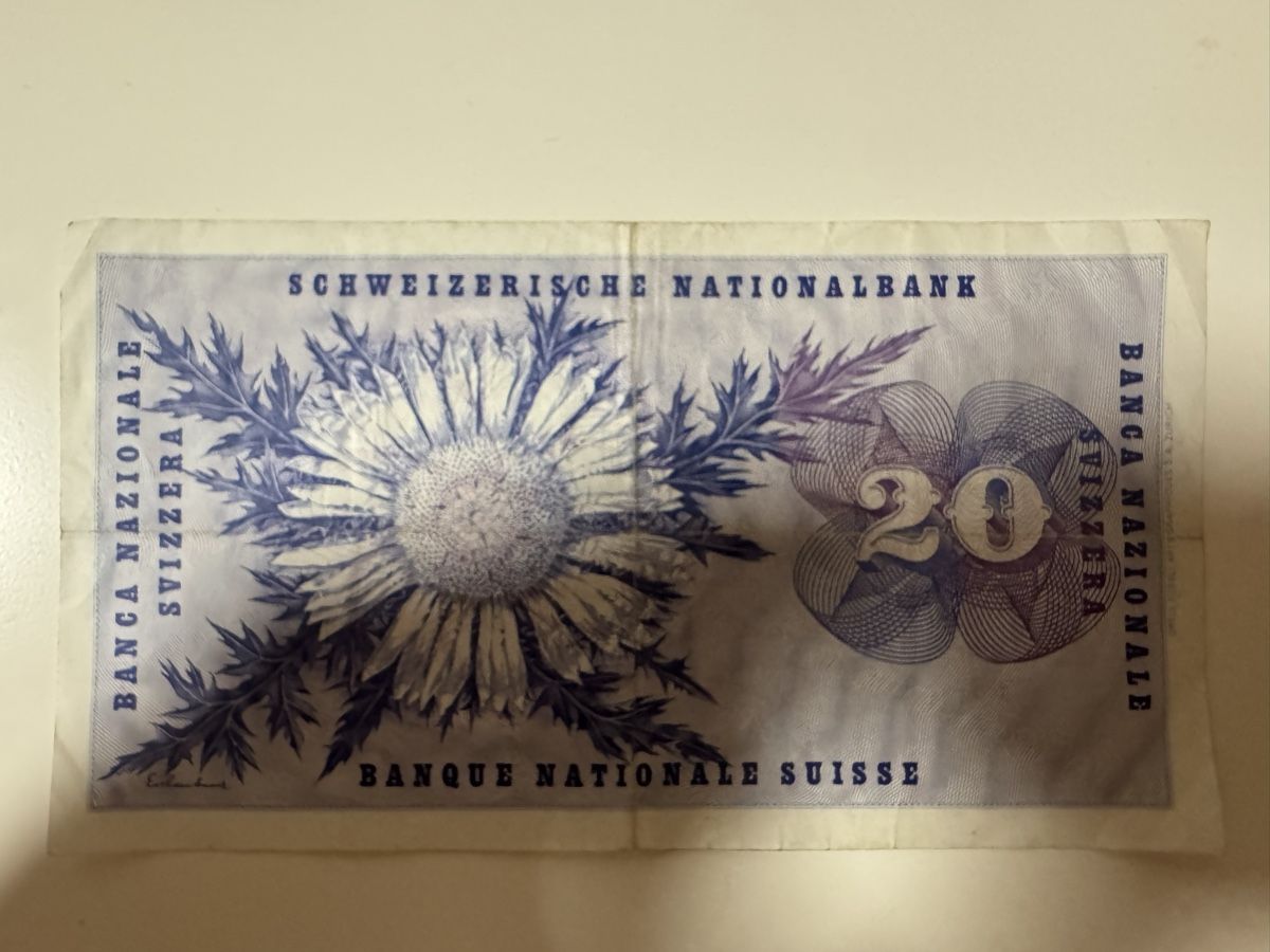 Banknoten: 20 Franken - Schweiz 1974 – Gebraucht aus Massagno von ilm_vd96 1
