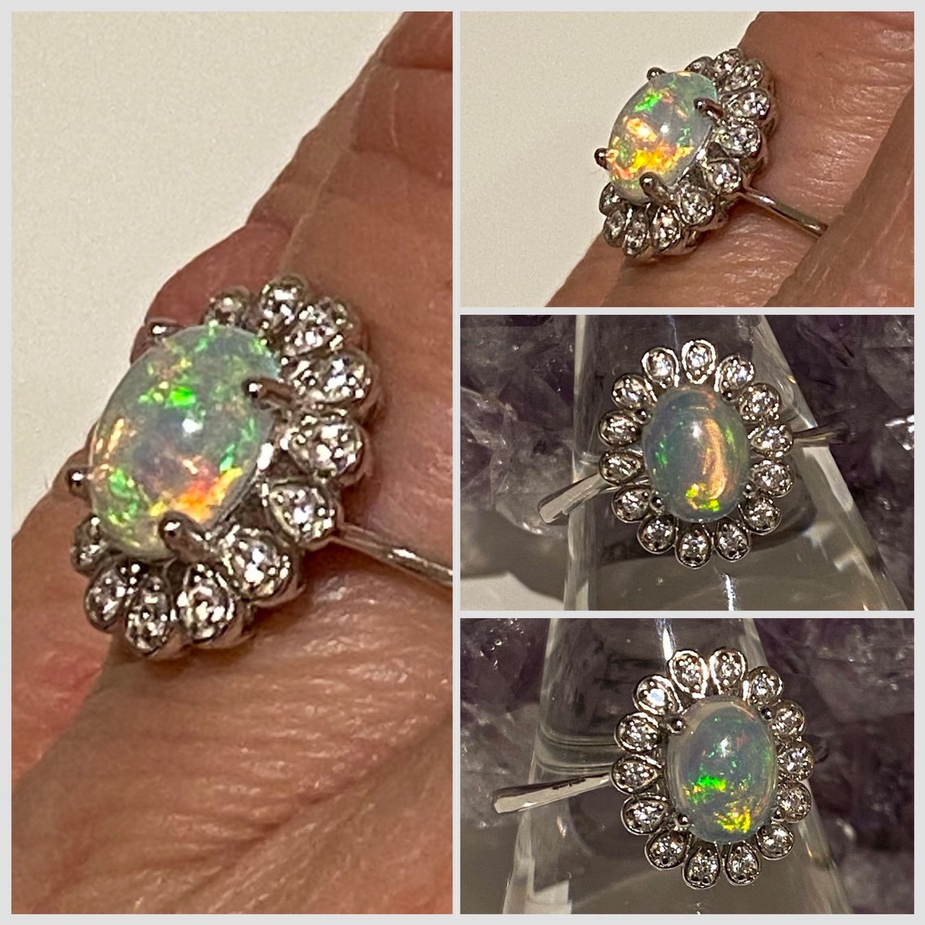 Anelli: Ring Silber 925 mit Kristall-Opal – Nuovo e nell'imballaggio originale da Matten b. Interlaken venduto da kero71