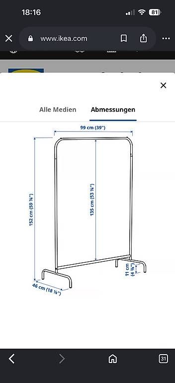Garderobe: Kleiderstange – Gebraucht aus Schlieren von mit_6lx7 2