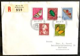 1957 Pro Juventute  R- Satzbrief Basel - Bern / Muttenz BL