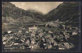 Andermatt, Totalansicht mit Bergblick au