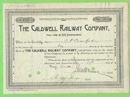 Caldwell Railway Companie, 1912