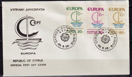Zypern, Mi 270-272 auf FDC, EUROPA, KW € 7.00