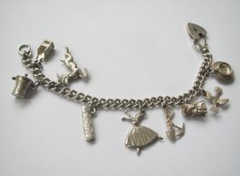 Antike Armkette / Sterling Silber / sehr hübsche Teilchen