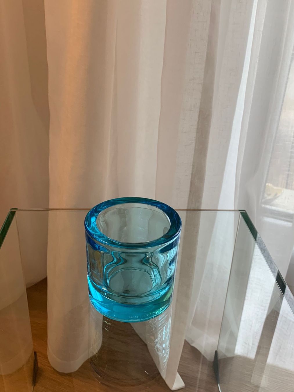 Iittala Kerzenständer: Marimekko Iittala Kerzenglas hellblau gross ein Stück – Gebraucht aus Nussbaumen AG von brigitebardot 4
