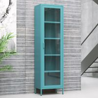 Vitrinenschrank Wohnzimmerschrank mit 1x Tür - Meeresgrün