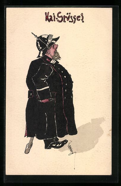Cartoline postali: Handgemalt: Kai-Grösse, Beleibter Solda – Usato da Berlin venduto da bartko-reher