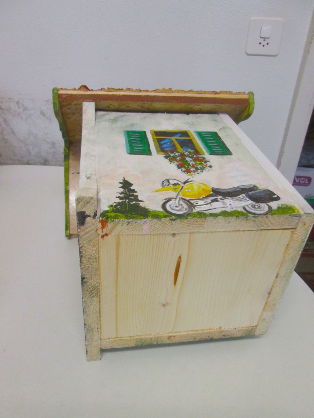 Tutte le decorazioni: Handgefertigtes Holzhaus, Flaschenhalter – Usato da Sementina venduto da babucia 5