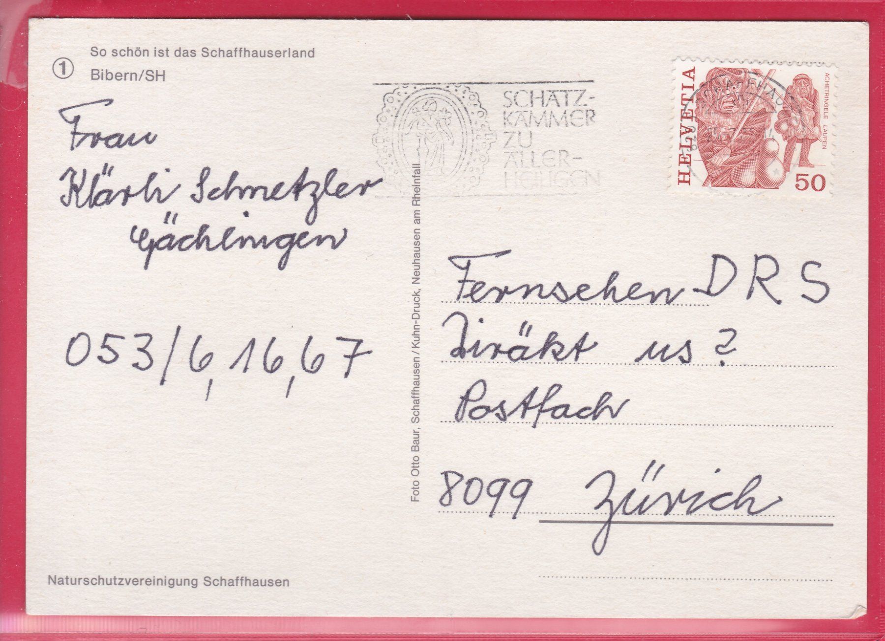 Cartoline postali: BIBERN / SH, 25.7.1983 – Usato da Oberrieden venduto da Gebirgsstelze 1