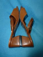 SANDALEN COGNAC GR 40 NEU OHNE KARTON KUNSTLEDER ABSATZ