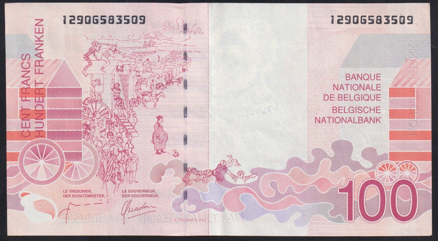 Banconote: Belgien 100 Francs 1999 – Usato da Brugg AG venduto da banknoten_muesli 1