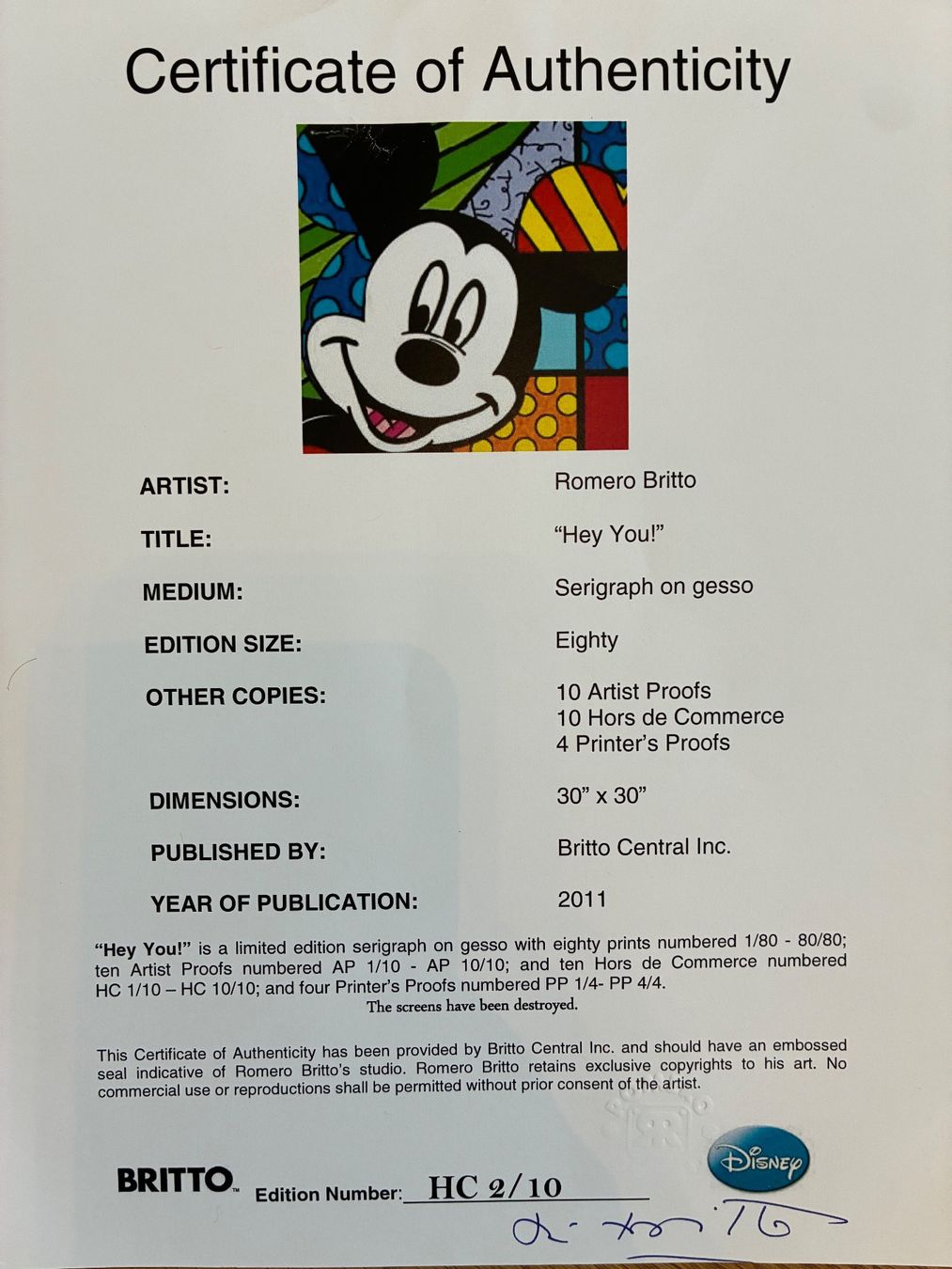 Gemälde: Romero Britto / Hey You – Gebraucht aus Berg TG von Blabla80 3