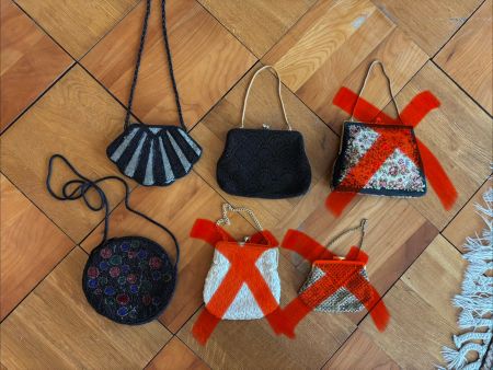 Vintage Handtaschen, perlenbestickt