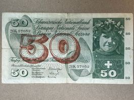 50 Fr. 1965 (5. Emission) – SELTEN – Signatur: GL – Erh. ss
