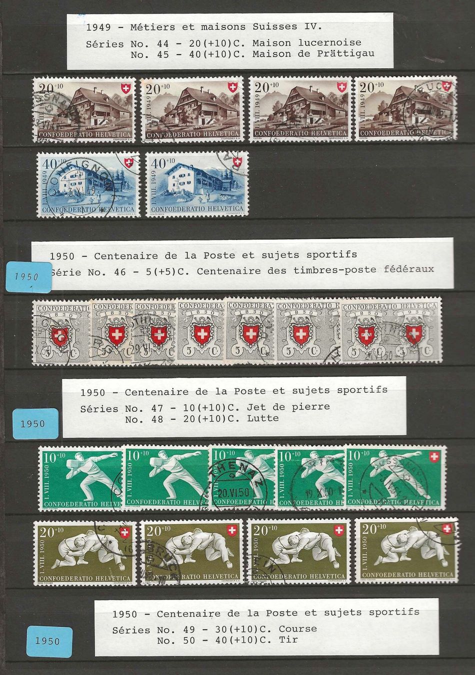 Tutti i francobolli: Pro Patria Anfangswerte auf 10 Steckseiten – Usato da Gümligen venduto da Geniusbuy 7