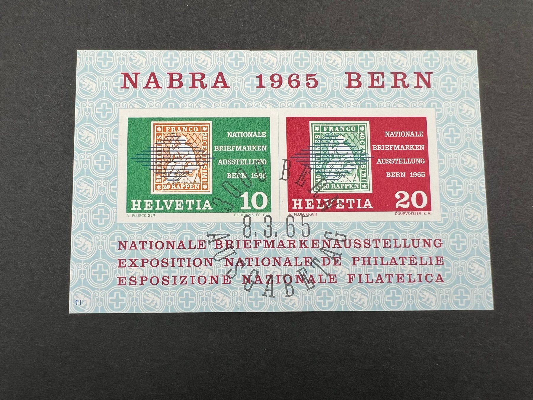 Tutti i francobolli: NABRA Block 1965 FDC Luxus  (E1109) – Usato da Hinwil venduto da Sidi4