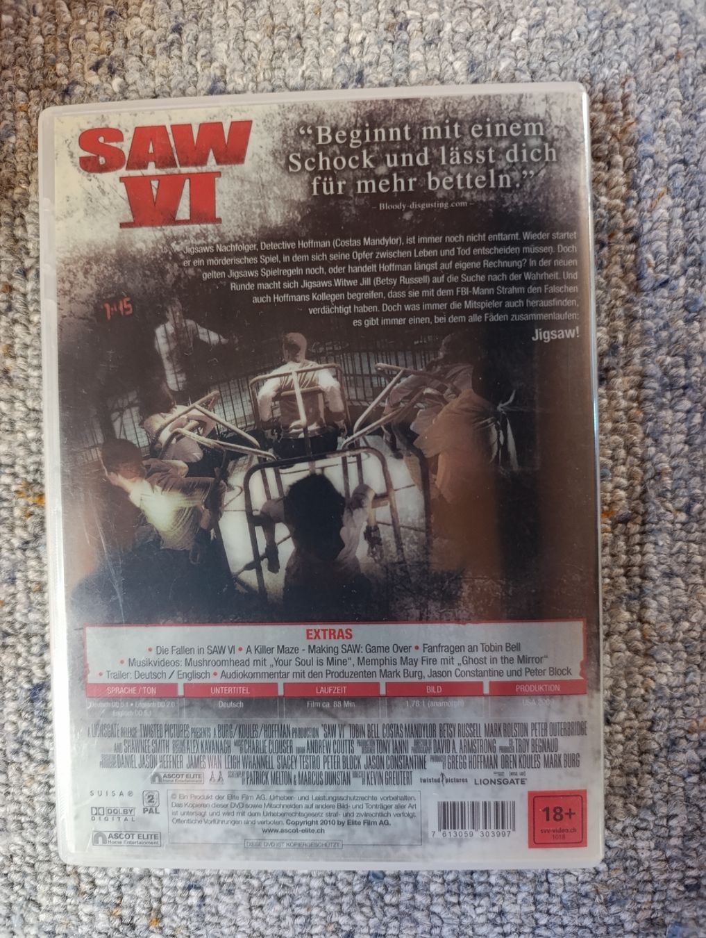 Tutti i DVDs: Saw 6 – Usato da Fischenthal venduto da Widder71 1