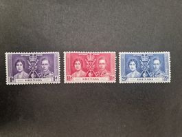 3 Grenada Kronung Briefmarken 1937