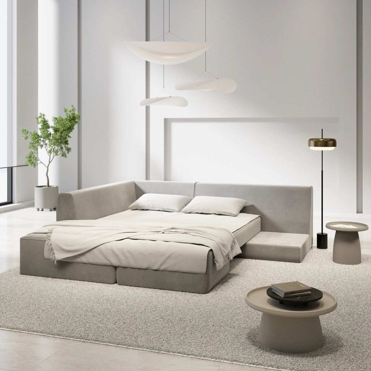 Sofas: Canapé d’angle convertible gris structuré - parfait état – Neu (gemäss Beschreibung) aus Le Lignon von WilliamAndry 1
