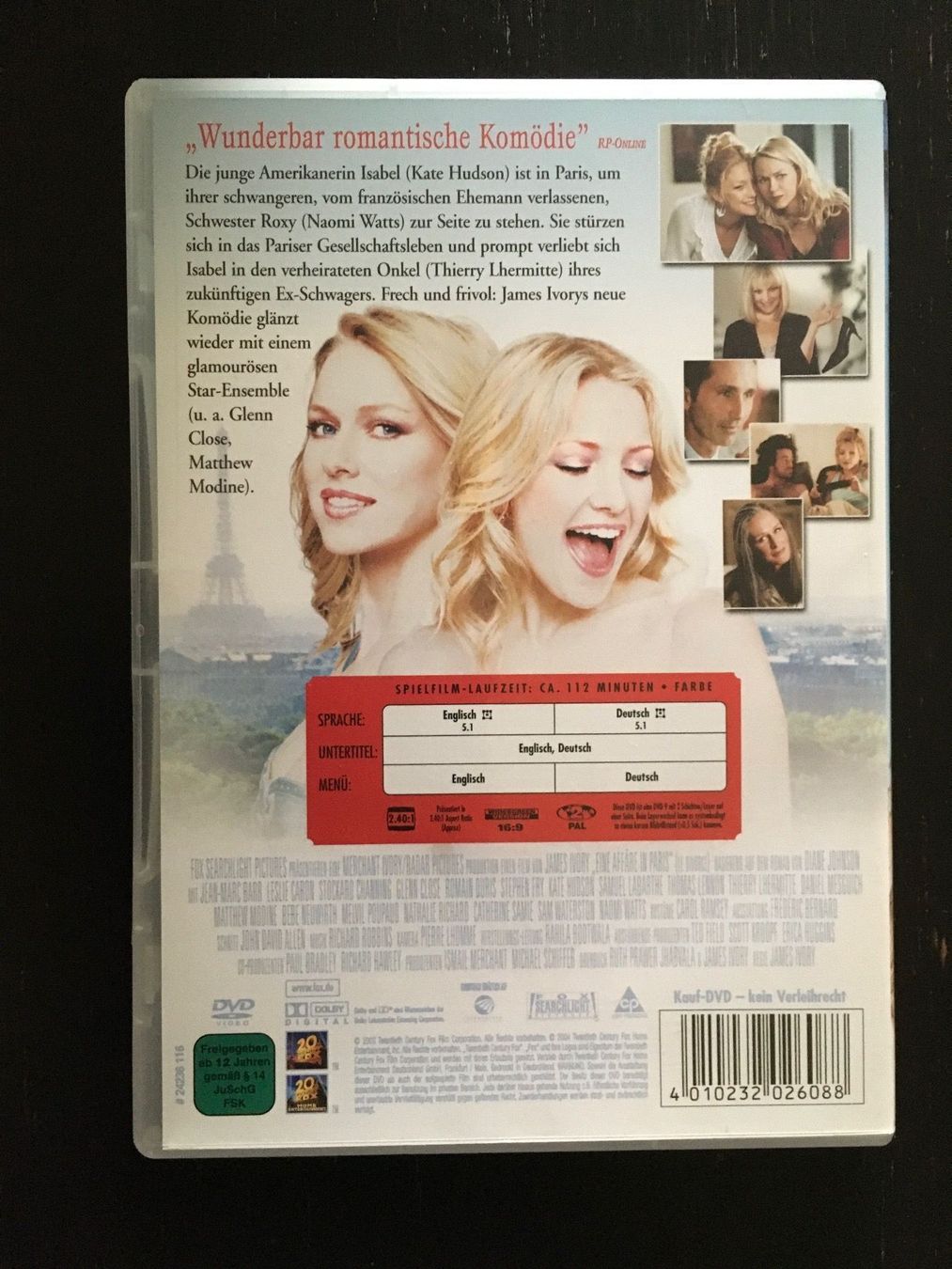Tutti i DVDs: DVD Eine Affäre in Paris – Usato da Regensdorf venduto da scheissspiel 1
