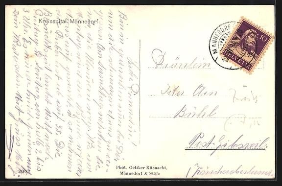 Cartoline postali: Männedorf, Kreisspital mit Strassenpart – Usato da Berlin venduto da bartko-reher 1