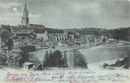 Bern BE Gruss aus Bern Panorama mit Münster