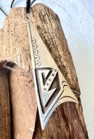 6cm Archaischer Silberanhänger 925 --Tribal-Kunst Unikat &LB