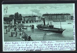 Litho Geneve, Ortspartie mit Dampferanle