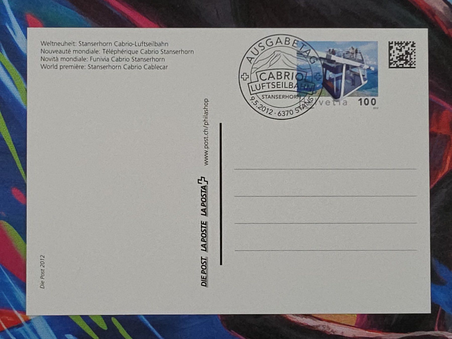 Cartoline postali: CL26 Carte Postale + Timbre Suisse 2012 – Usato da Cousset venduto da Patrick_Collections 1