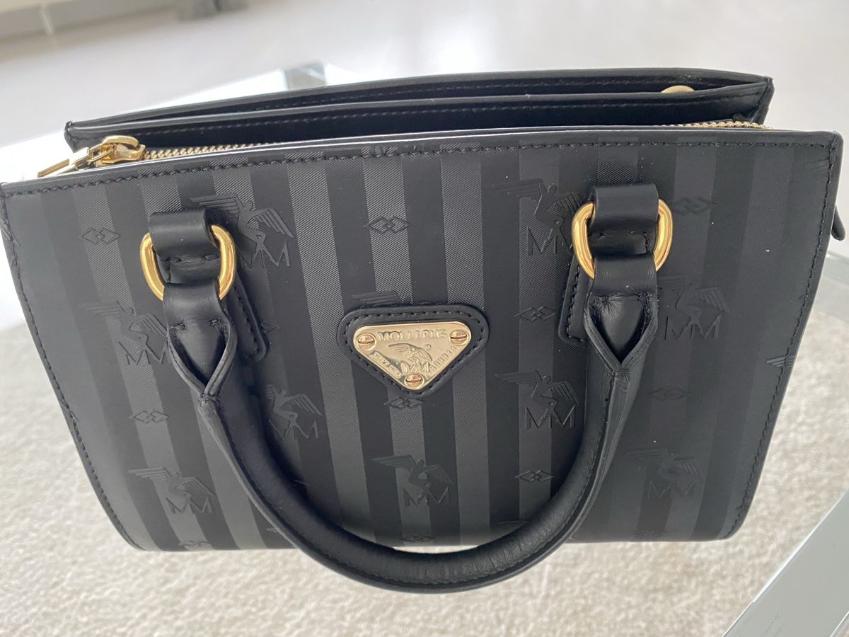 Maison Mollerus Borse da donna: Maison Mollerus schwarze Tasche  mit Gold Plate – Nuovo e nell'imballaggio originale da Wettswil venduto da ramba 1