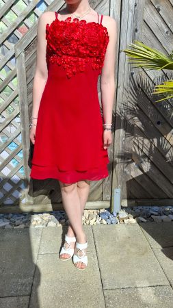 Hochzeit/Abschlussfeier? Cocktailkleid Traum in Rot Gr.36/S