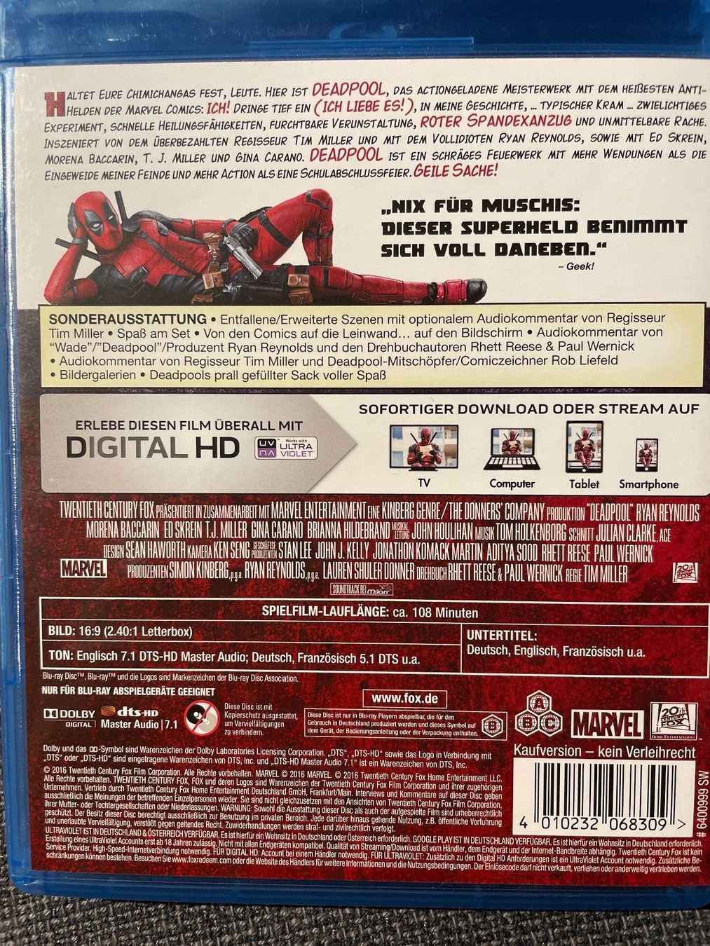Tutti i DVDs: [Blu-ray] Deadpool (2016) – Usato da Frasnacht venduto da GracyStore 1