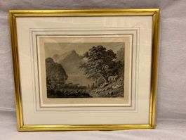 Historischer und antiker Stahlstich von 1860 Pilatus