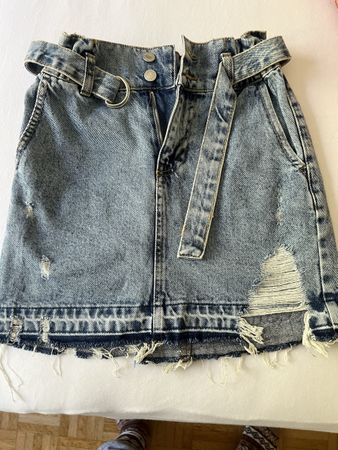Jeansrock Mini 2 H&M Divided& hotpants Gr. 34 mit Gürtel Som