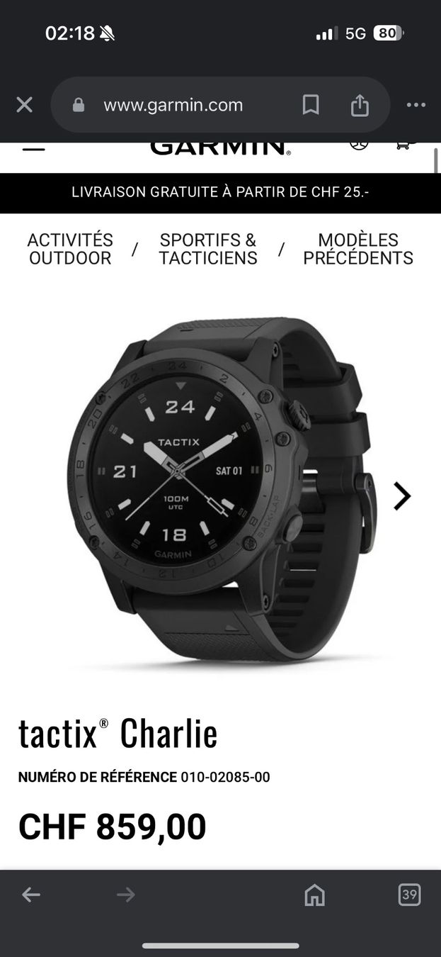 Garmin Orologi: Montre Garmin Tactix Charlie – Usato da Bulle venduto da Math2601 3