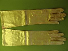neue Vintage goldene Lurex  Abendhandschuhe 60er Jahre