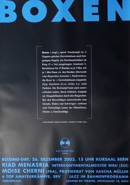Foto & Immagini: Boxplakat Claude Kuhn - Menasria – Nuovo (secondo la descrizione) da Bern venduto da Vintage-Art-Poster