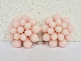 Vintage Ohrclips Clips Ohrschmuck Rosa 60er 70er 80er Jahre