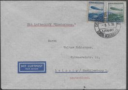 1936 DR Brief/Marken Zeppelin EUROPA-NEW YORK top ab 1.-