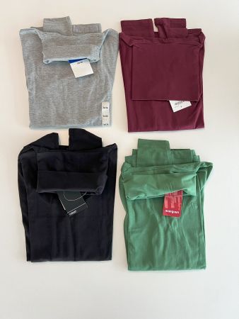 4x Baumwoll-Rollkragen-Shirts XS/S – Verschiedene Farben!