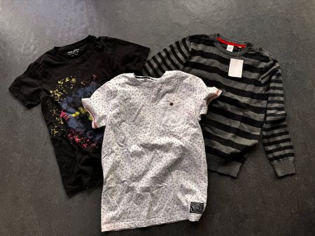 Pulli (neu), 2x Shirt, Kleider, trendig, Gr. 140