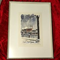 Rheinpromenade im Winter von Sergio Manfredi - Mischtechnik