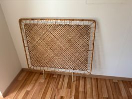 2 Bettkopfteile Rattan geflochten naturfarben