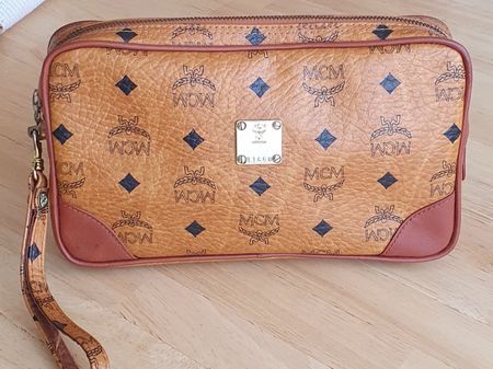 MCM Necessaire/Clutch Heritage Cognac Canvas