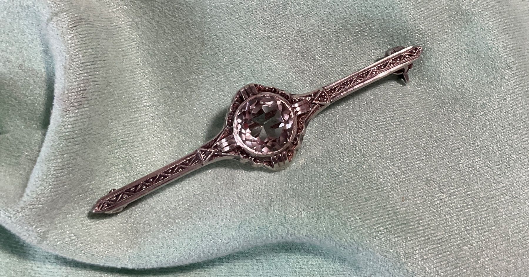 Spille & Fermagli: Hübsche Art Deco Brosche Silber 835, Rauchquarz – Usato da Oberglatt ZH venduto da Silver010 1