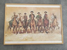 Kunstdruck gerahmt, Die glorreichen Sieben, 100x70 cm