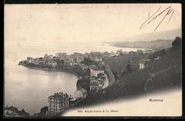 AK Montreux, Totalansicht mit Umgebung