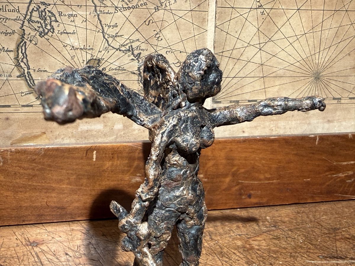 Tutte le decorazioni: Antiker Eisen Engel Dämon Skulpturen  2x  – Usato da schaffhausen venduto da VintAntik_1980 3